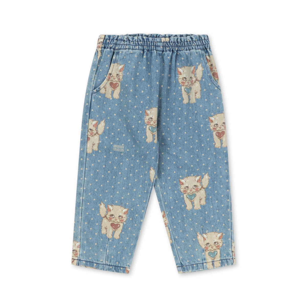 Παιδικό denim παντελόνι Magot Frill με γατάκια Konges Slojd
