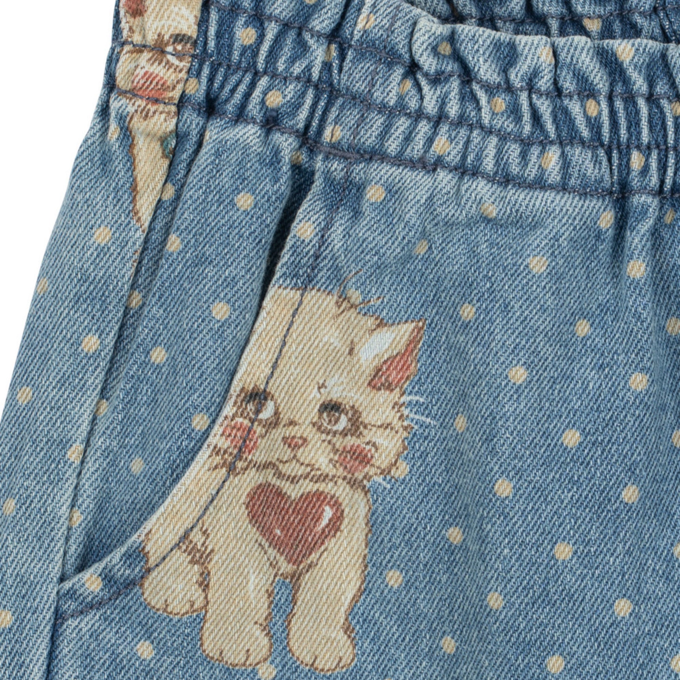 Παιδικό denim παντελόνι Magot Frill με γατάκια Konges Slojd