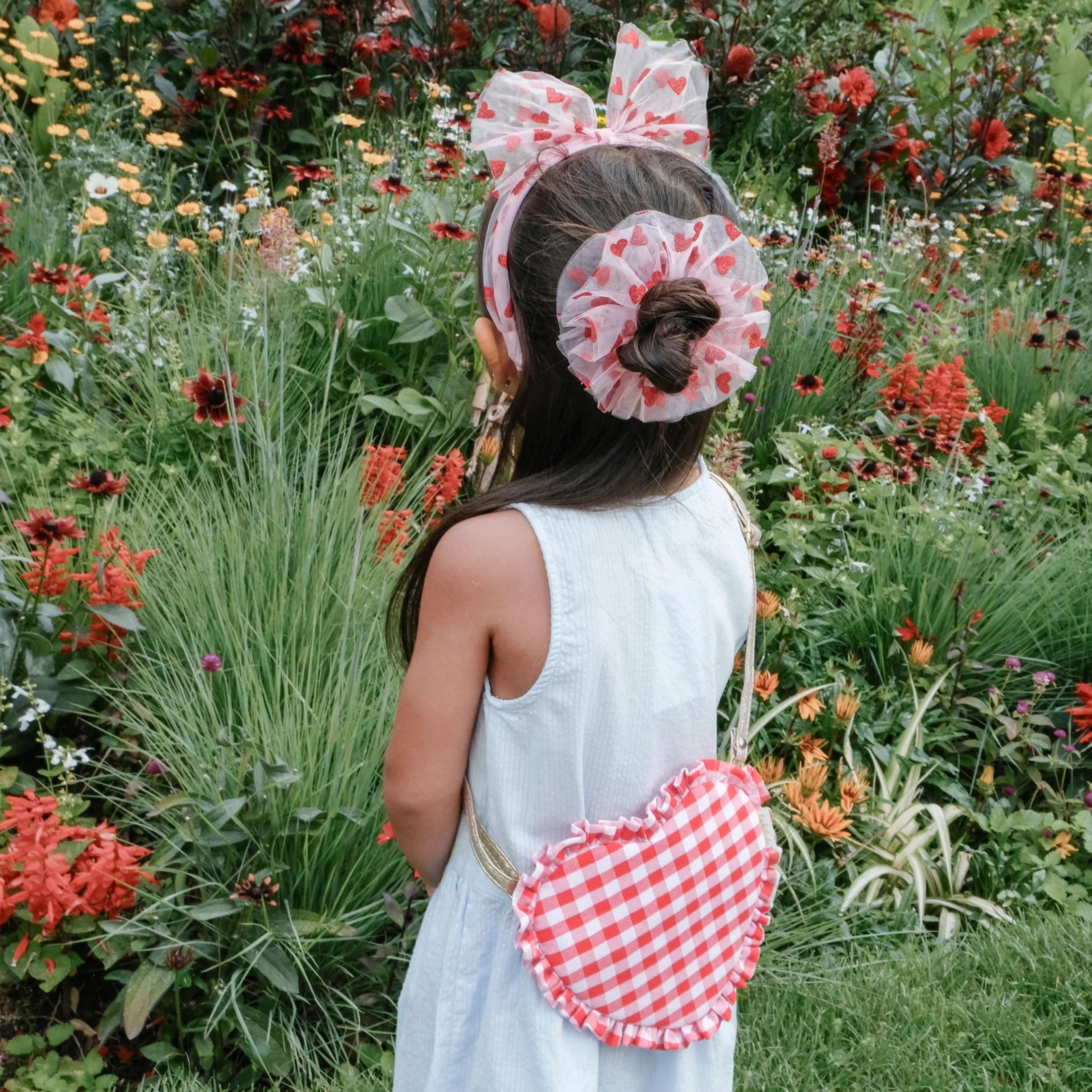 Παιδικό scrunchie Καρδιές με τούλι Rockahula