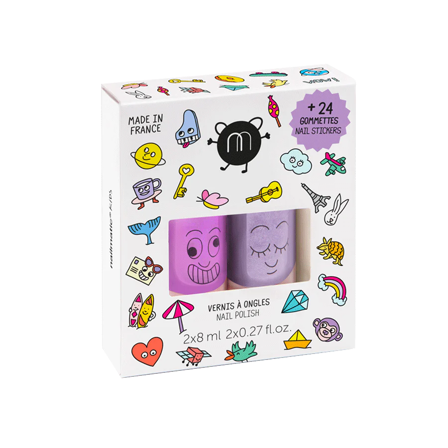 Παιδικό σετ βερνίκι + αυτοκόλλητα νυχιών Marshi-Piglou Nailmatic