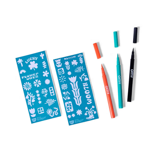 Παιδικό σετ ζωγραφικής δέρματος Flower Power Omy