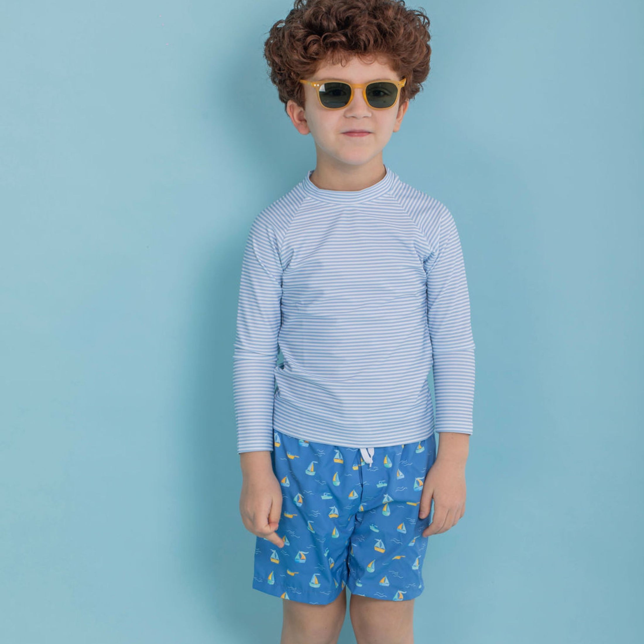 Παιδικό μαγιό Little Boats shorts Perle d'azur