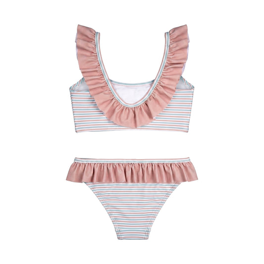Παιδικό μαγιό μπικίνι Aqua Sand Ruffles Perle D'azur