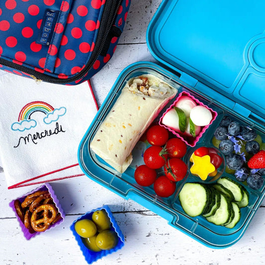 Παιδικοί κύβοι σιλικόνης για lunchbox μπλε & πράσινο 6 τμχ Yumbox Snack