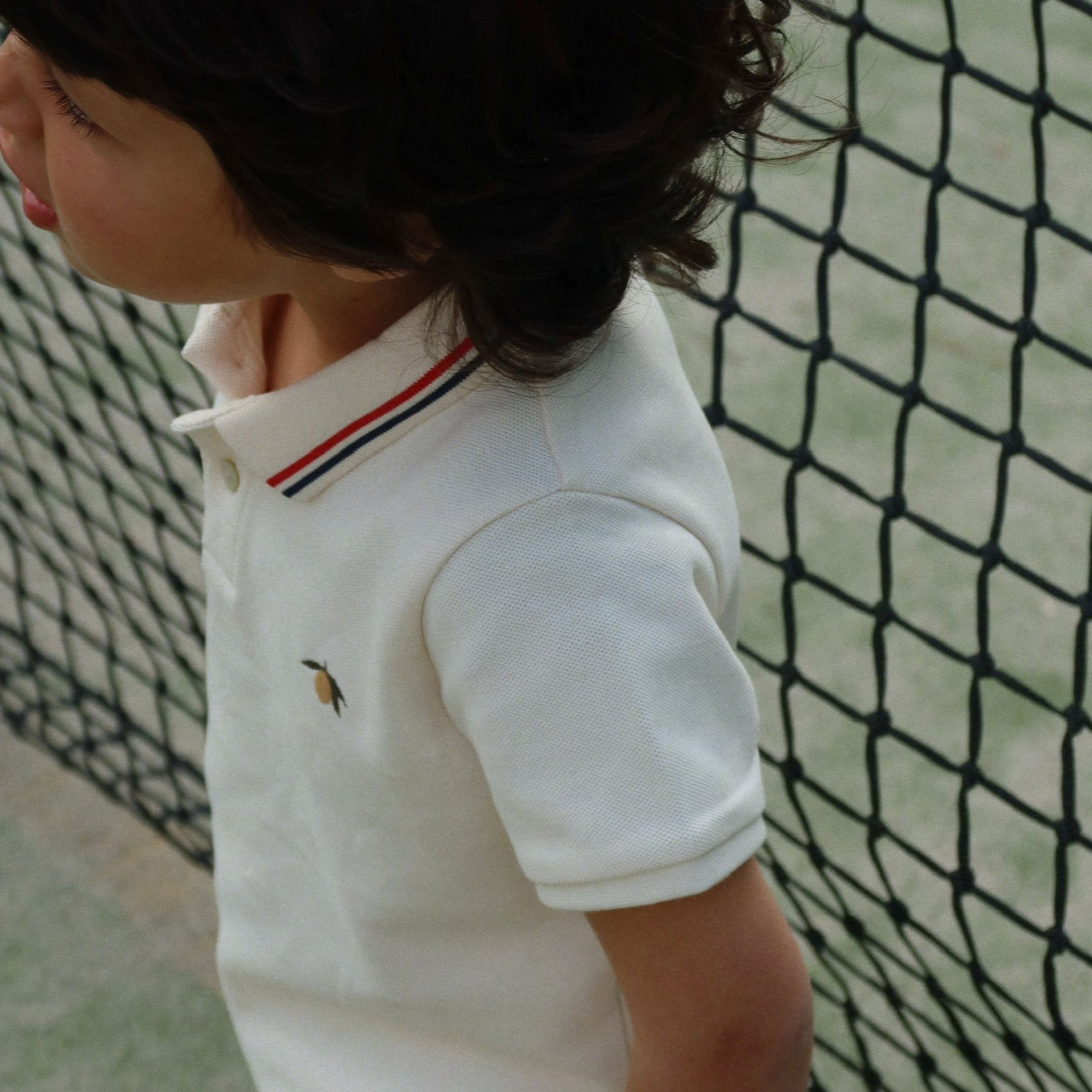 Παιδικό μπλουζάκι πόλο μπεζ με λεμονάκι Florian