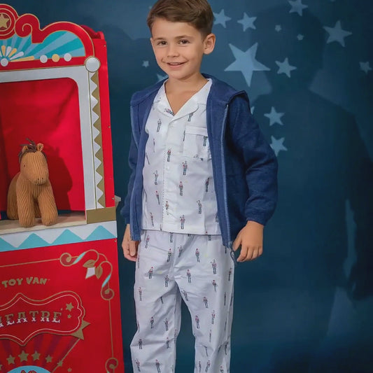 Παιδική μάλλινη ζακέτα με κουκούλα Μπλε