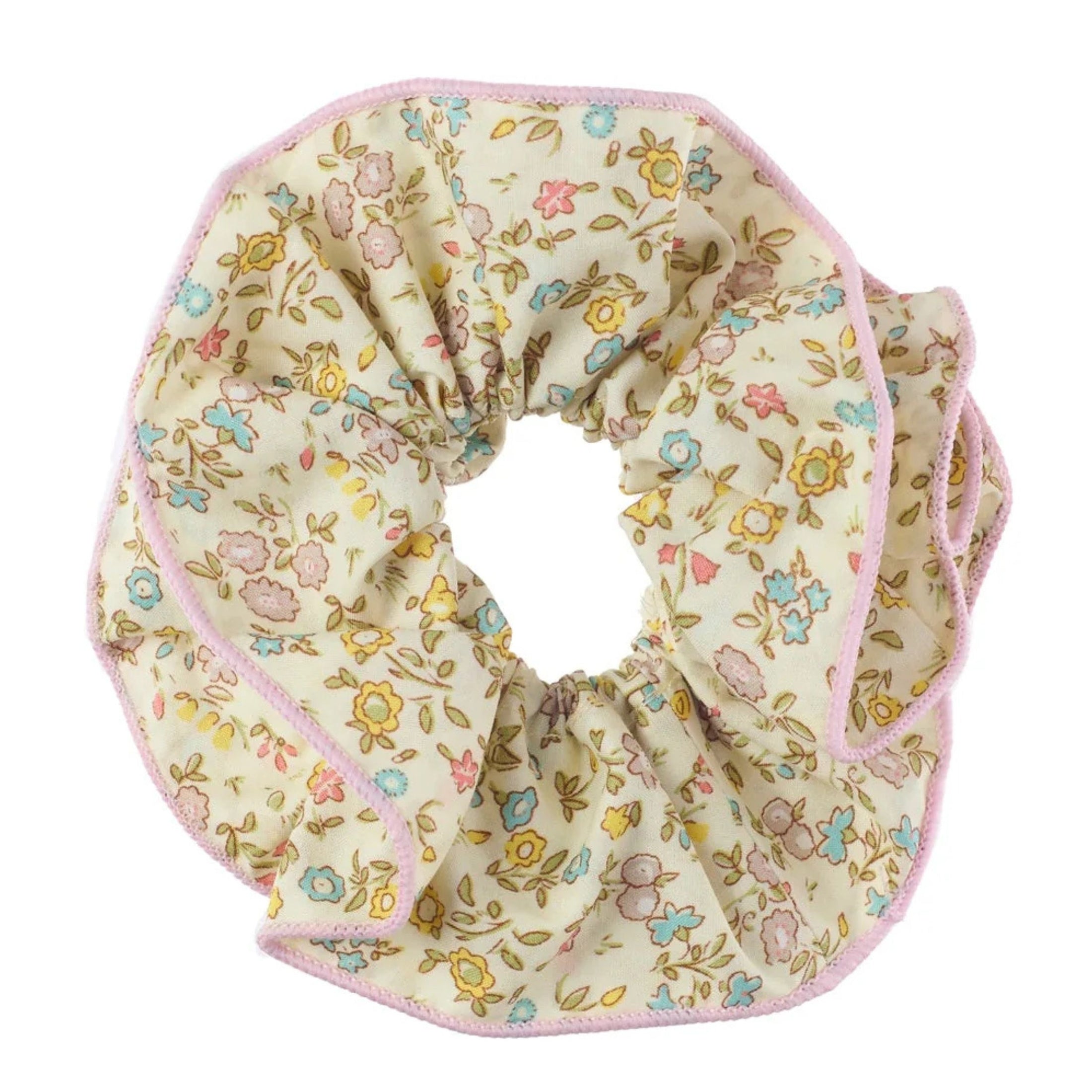 Παιδικό scrunchie με διπλό βολάν ανοιξιάτικα Λουλούδια Rockahula