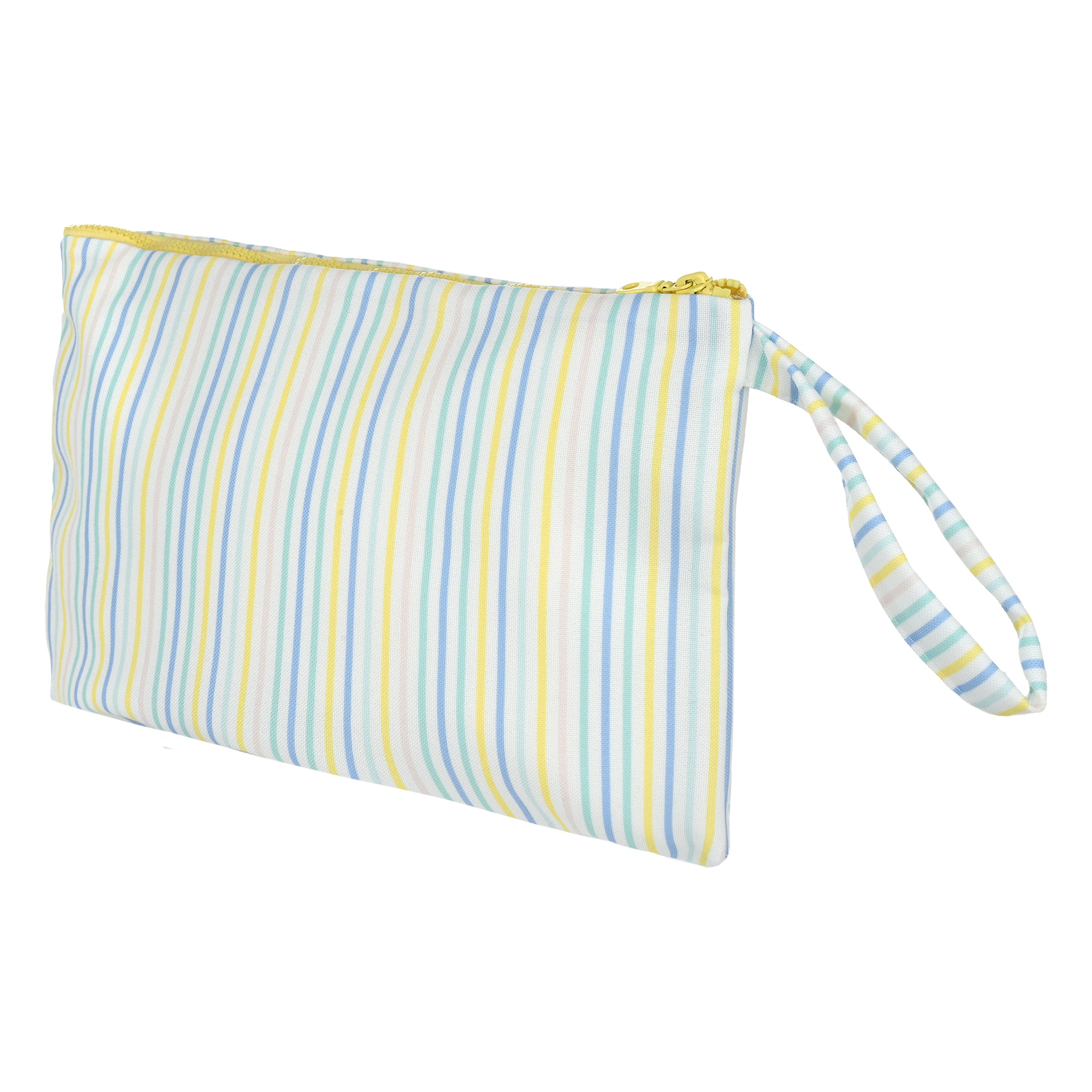 Τσαντάκι θαλάσσης green blue stripes μεγάλο Perle D'azur