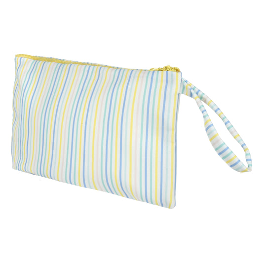 Τσαντάκι θαλάσσης green blue stripes μεγάλο Perle D'azur