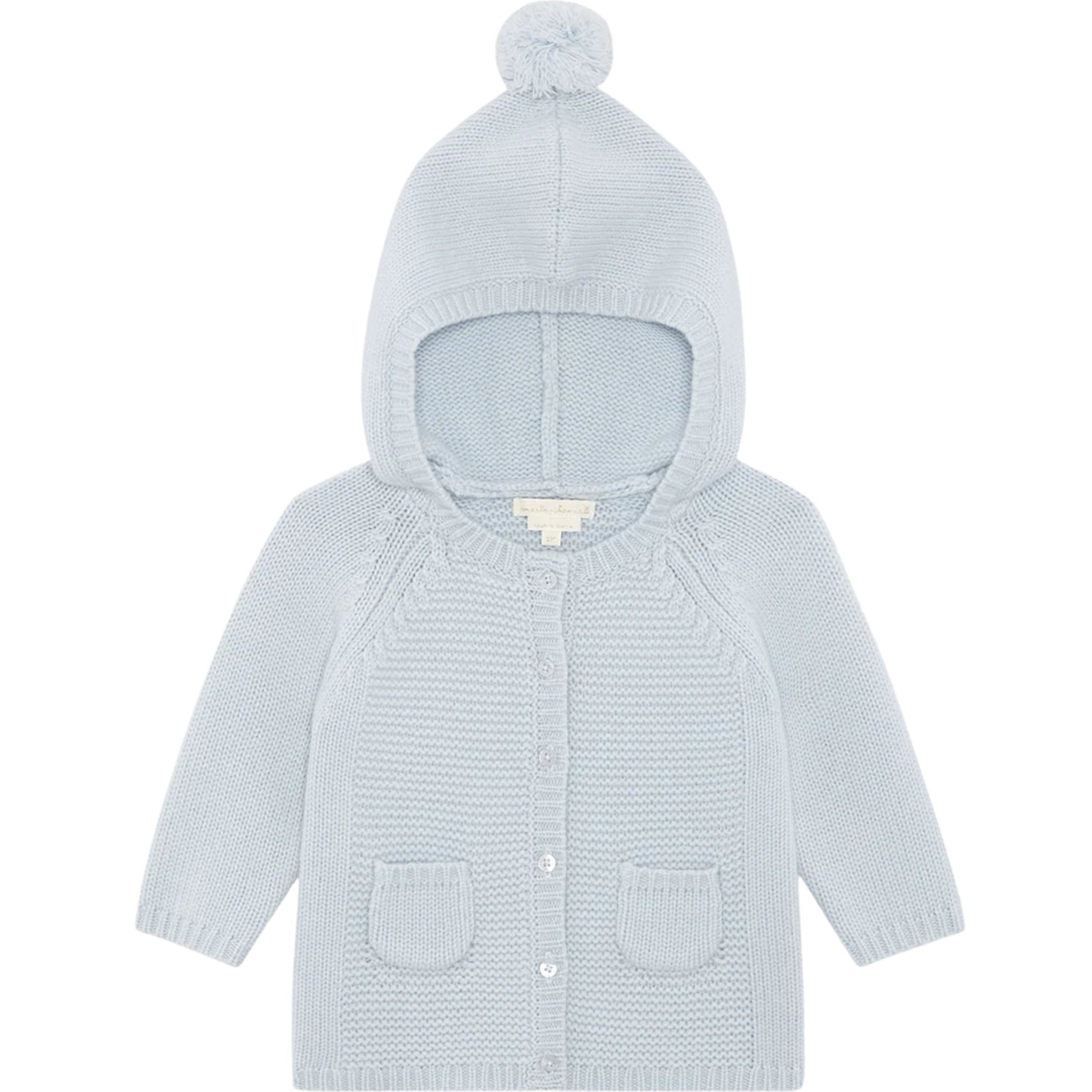 Βρεφική πλεκτή ζακέτα Bo Cable Knit Blue Marie-Chantal
