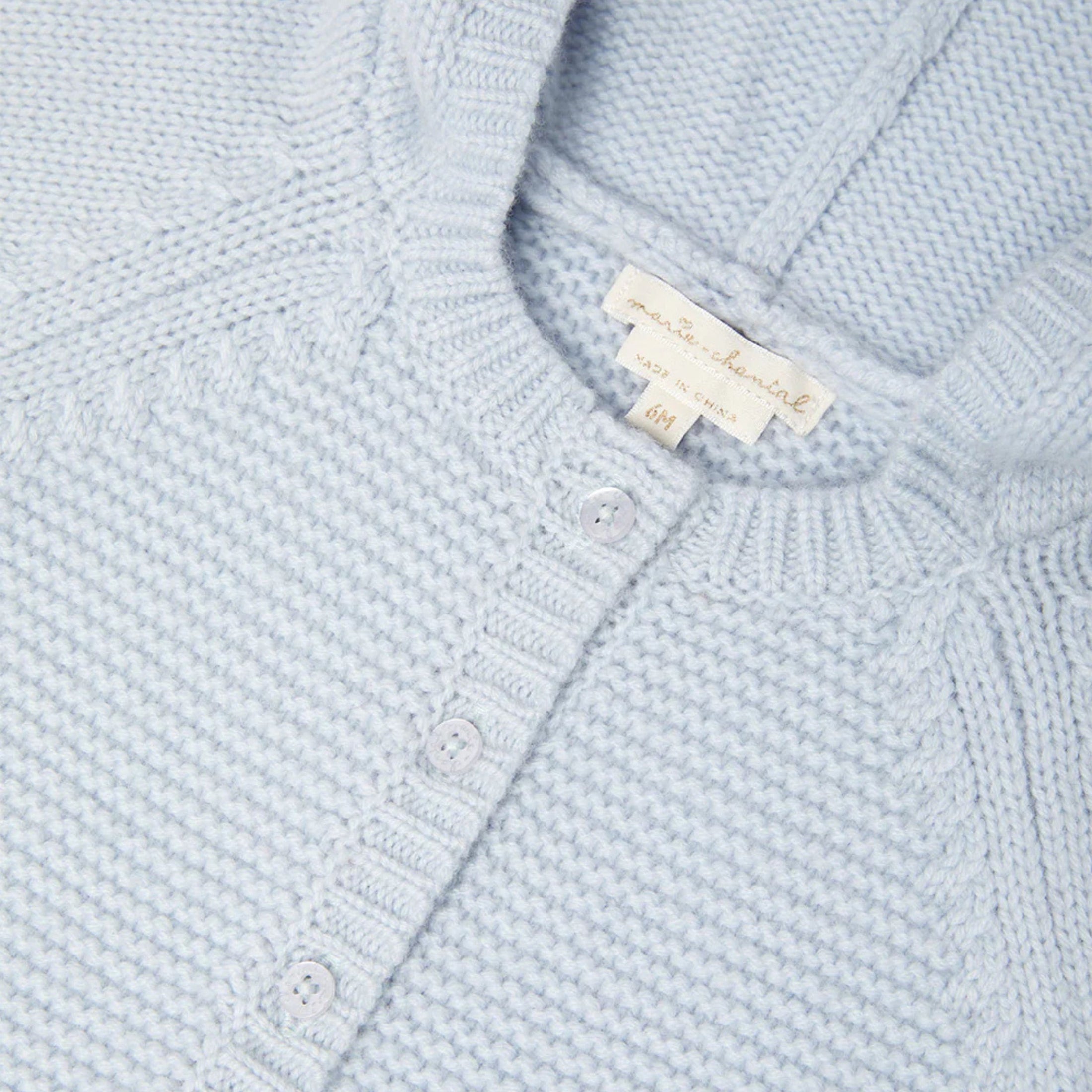 Βρεφική πλεκτή ζακέτα Bo Cable Knit Blue Marie-Chantal