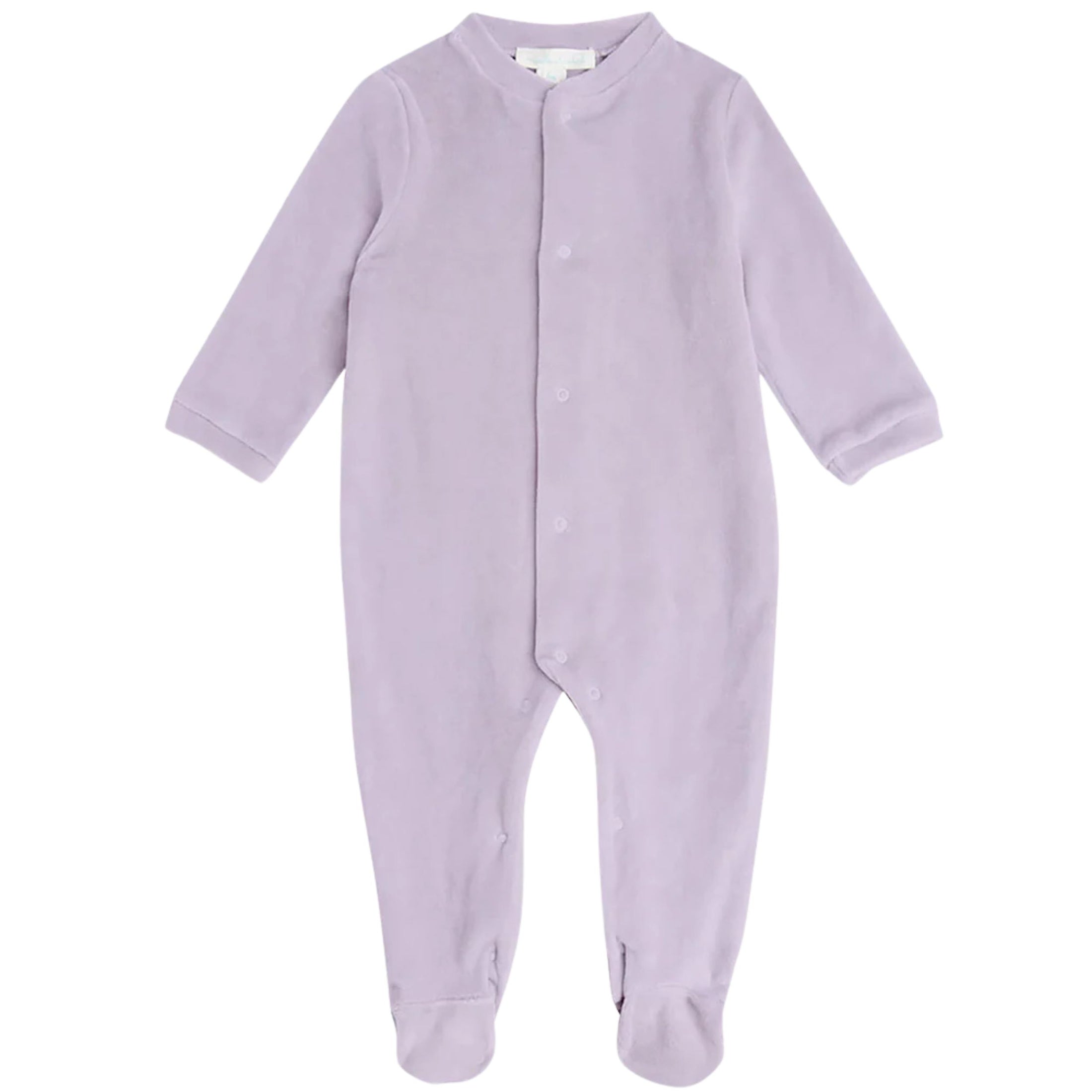 Βρεφικό ολόσωμο φορμάκι βελουτέ Angel Wing Silver & Lilac Marie-Chantal με κλειστά ποδαράκια και χαρακτηριστικό σχέδιο Angel Wing.