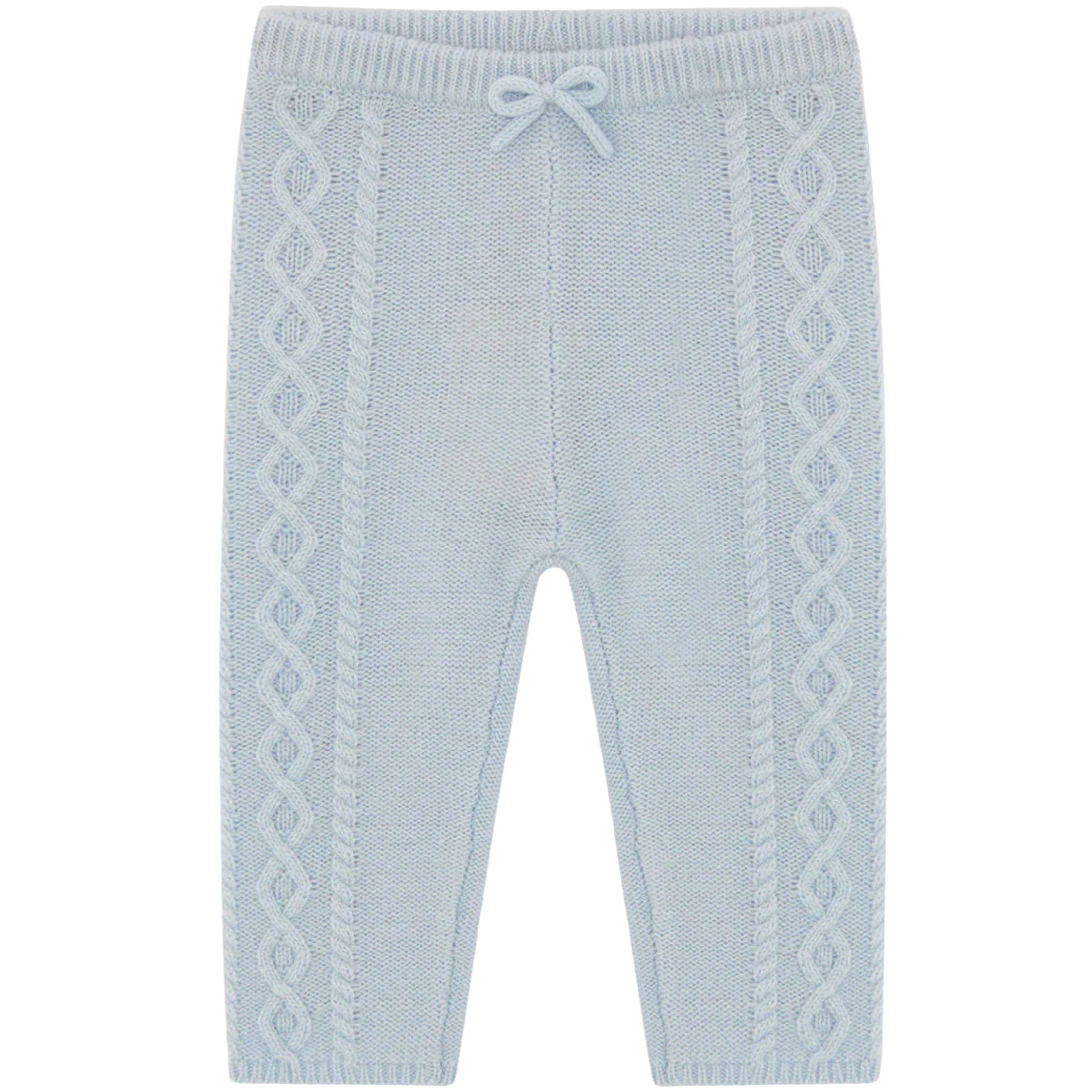 Βρεφικό σετ ζακέτα και κολάν Bowen Cable Knit blue Marie-Chantal